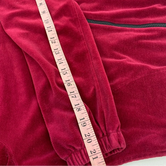 Vintage Milton Funwear Velour Embroidered Red Track Jacket Apx Size M-L - Picture 11 of 13